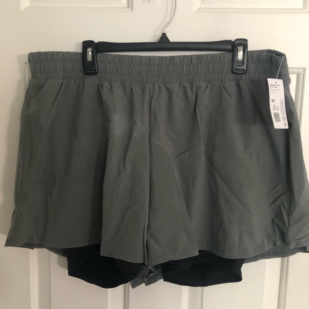 Jockey Women's Athletic Shorts in Gray with Black Liner